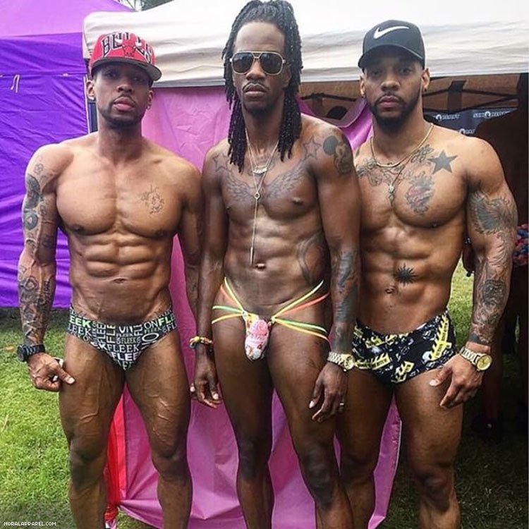 The NoRal Apparel On Fleek Brief, Ice Cream Jock, Boss Bitch Brief. Models: Johnnell, Jamari, Tyrone