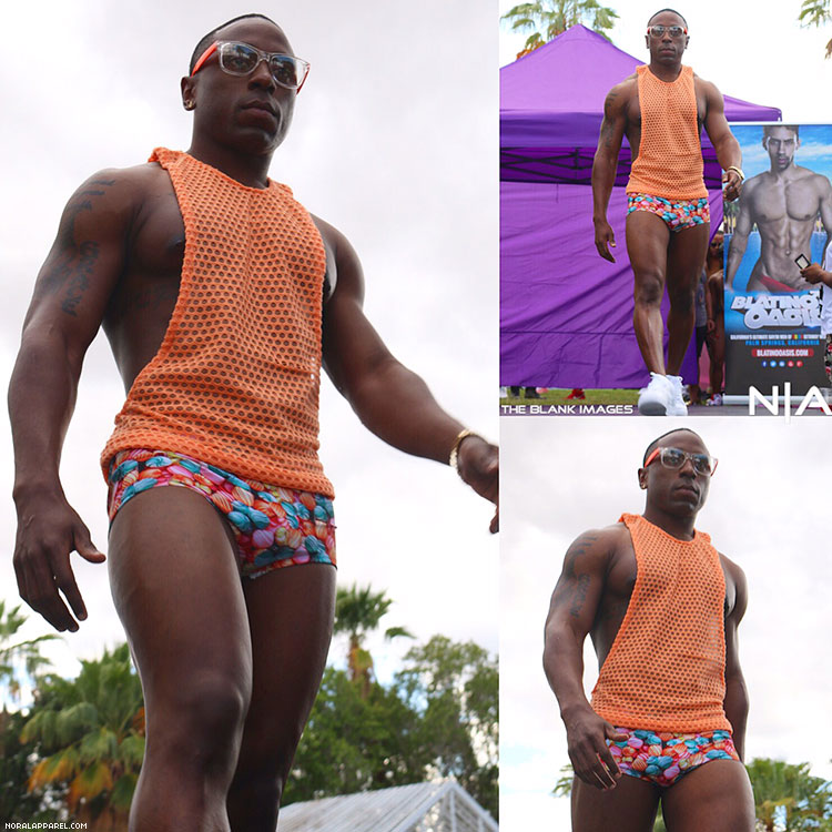 The NoRal Apparel Rock Candy Brief with Mesh Tank.  Photography: The Blank Images. Model: Johnny 