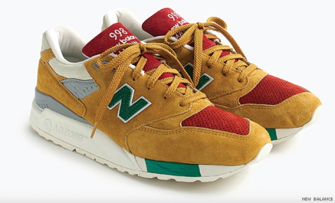 New Balance for J.Crew 998 Mustard X Ketchup X Relish Sneakers